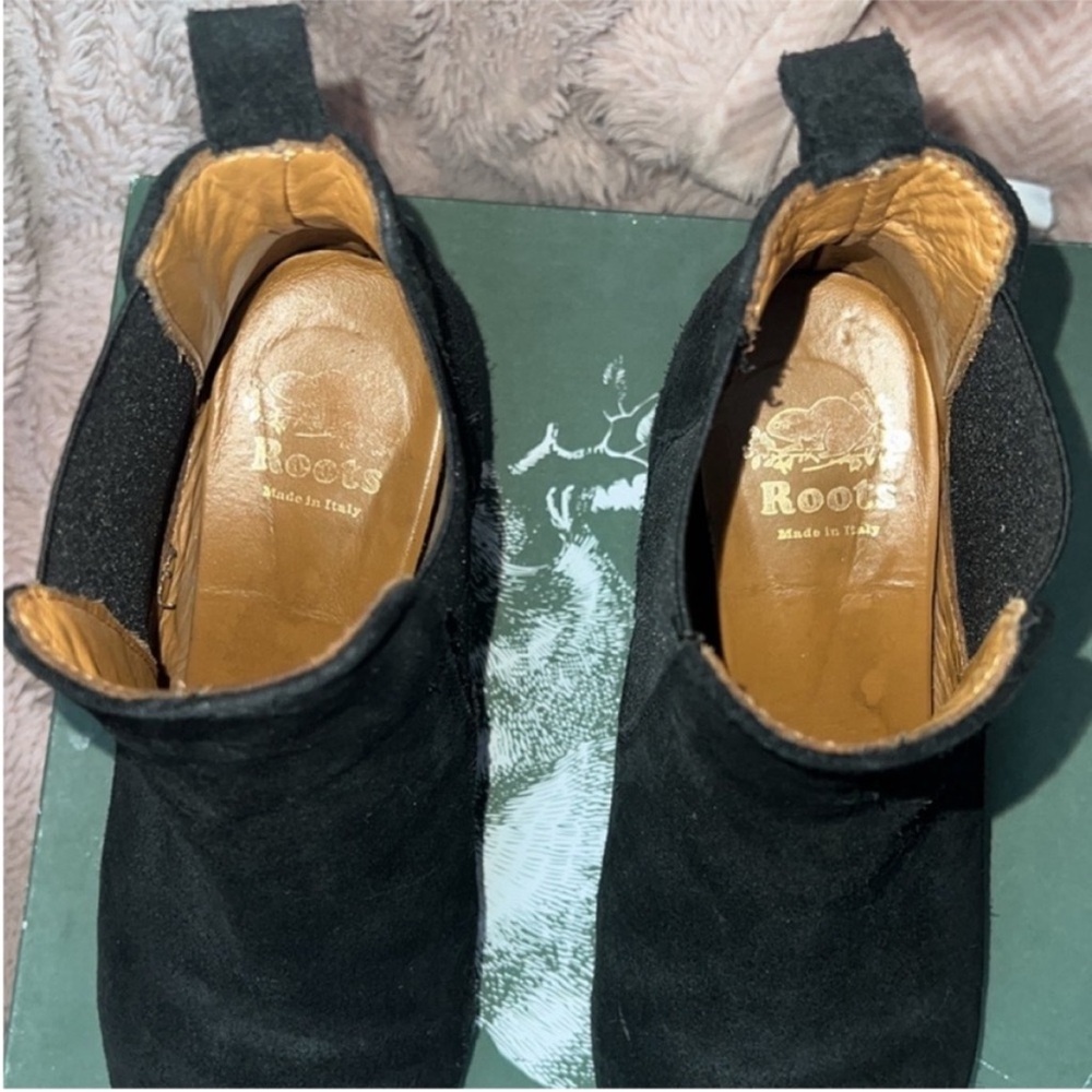 Roots | Women’s Size 36 (6) Black Suede Italian Wedge Booties - Picture 4 of 9
